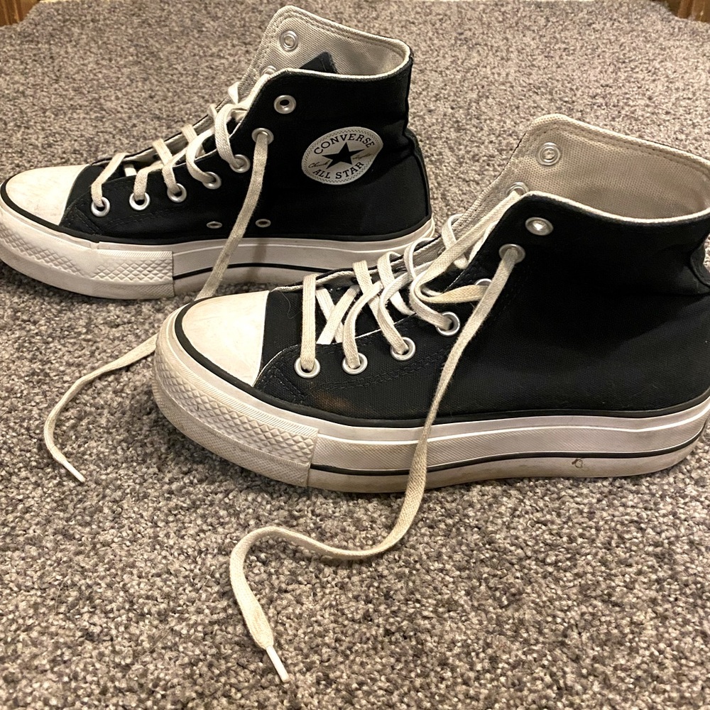 Black Converse Stacked Hi-Top Converse All Star Chuck Taylors Platform